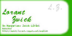 lorant zwick business card