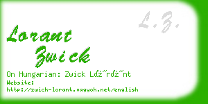 lorant zwick business card